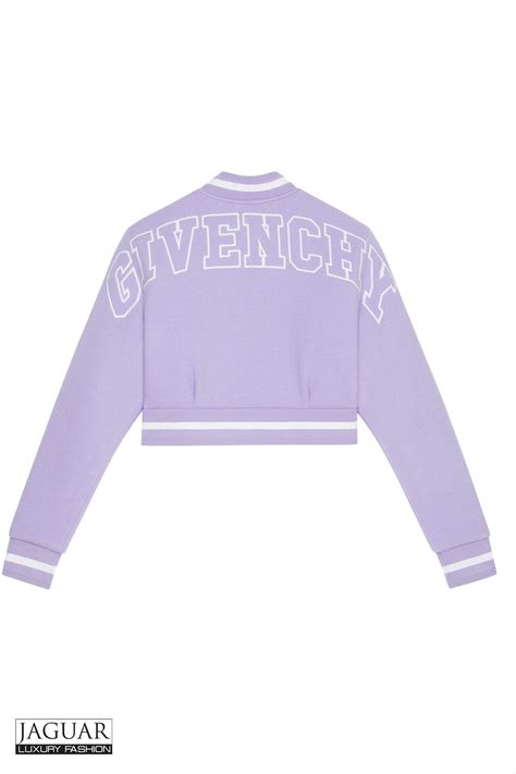 GIVENCHY cropped varsity jacket in wool and denim 